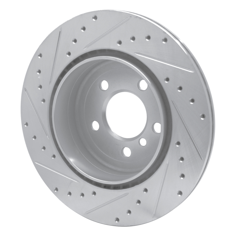 BMW 528I Brake Rotor (1) - Rear Right - R1 Concepts - Drilled & Slotted - Silver - `11-`16